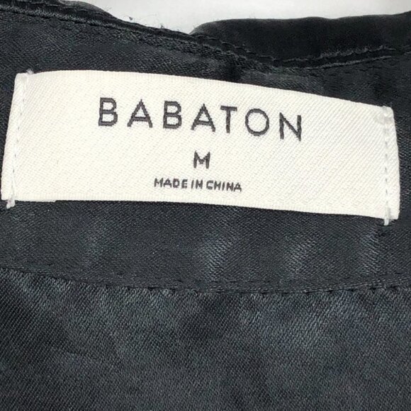 Aritzia Babaton Black Satin Venturi Button up Long Sleeve Blouse M - Picture 4 of 16